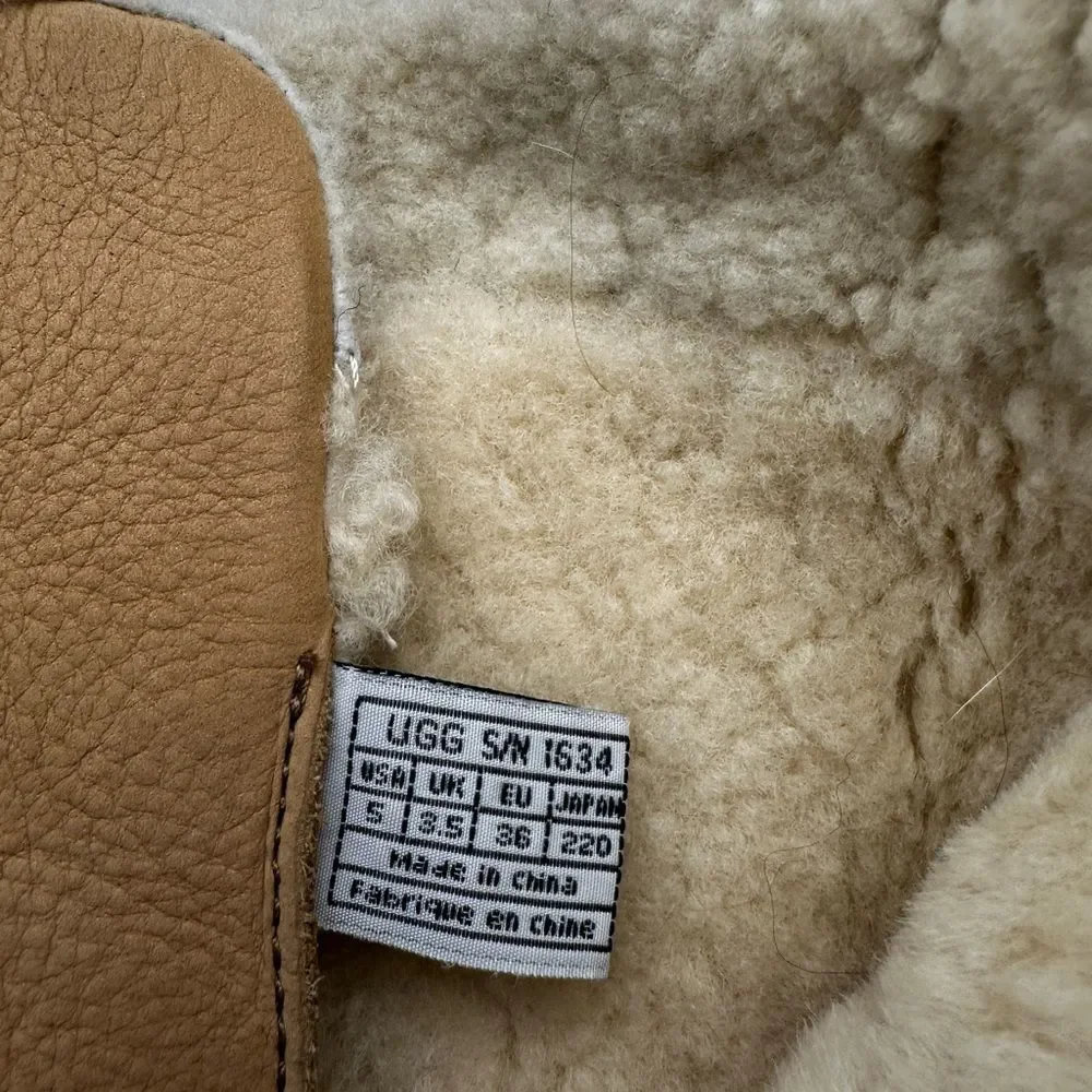 UGG Australia Catalina Tall Boots Honey Bun Womens 5 EU 36 Shearling Leather